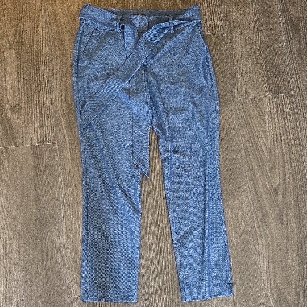 LOFT Women's Slate Blue Tie-Belt Pants